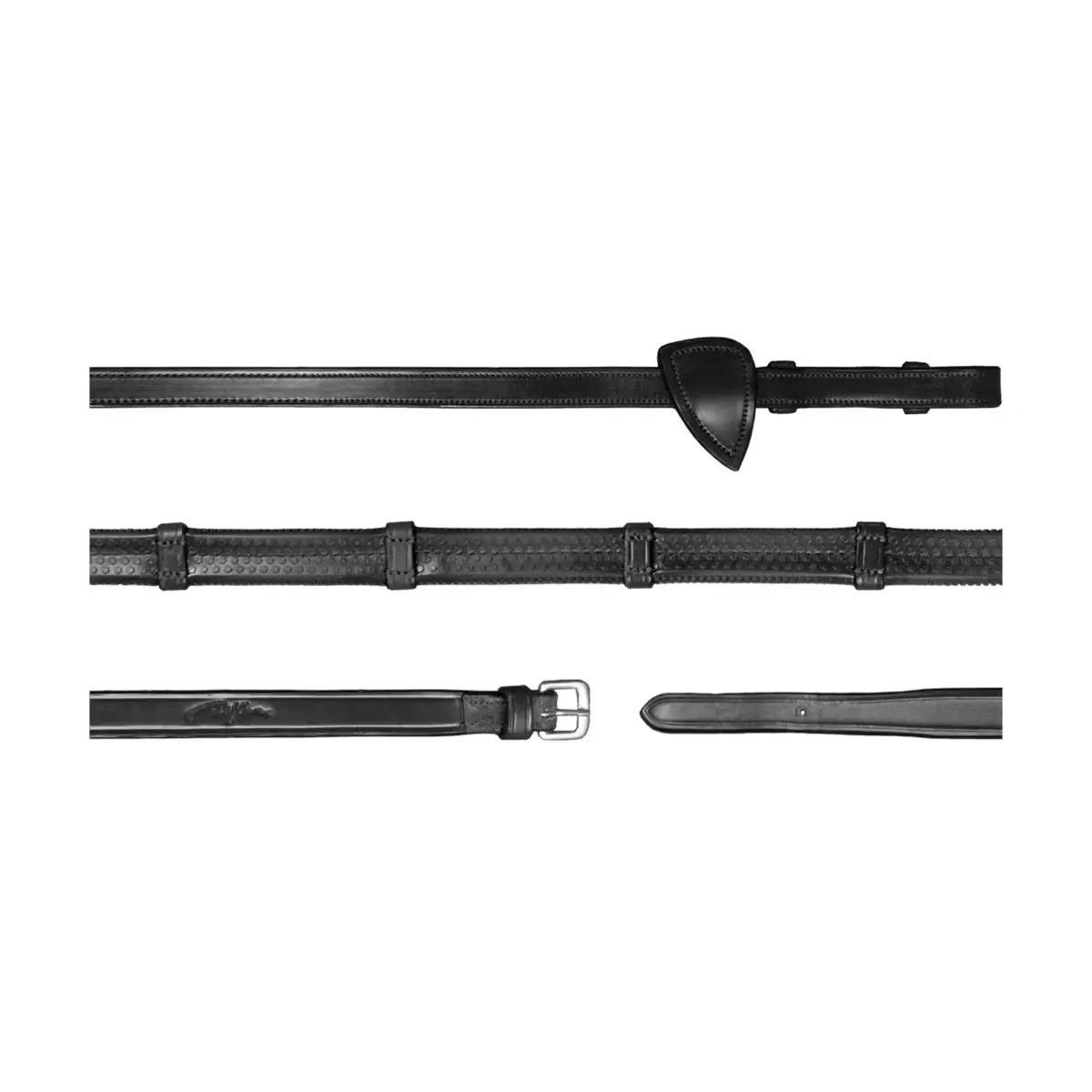 Comparer les prix de Rênes pour cheval caoutchouc avec 7 arretoirs Dy'on 1/2"