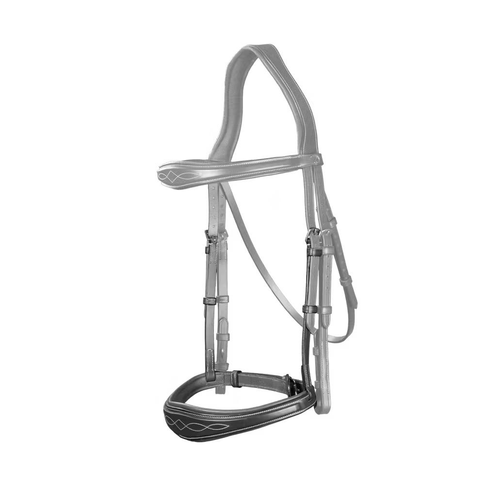 Muserolle per cavallo senza sottogola anatomica in cuoio Dy'on