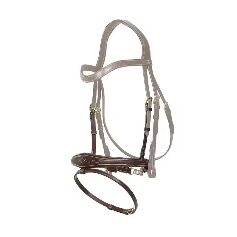 Dyon Marron Anatomical Combined Bridle For Horse With Chains Dy'on