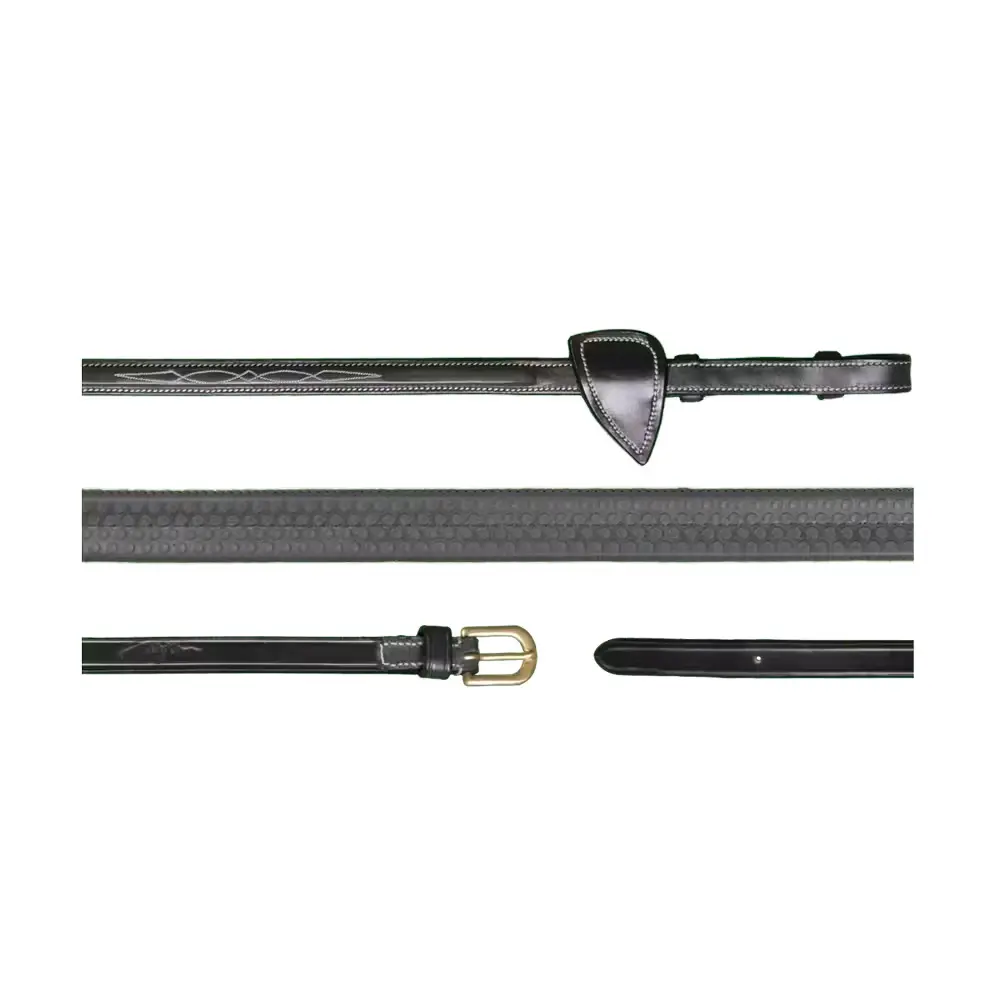Dyon Noir Rubber Horse Reins Dy'on 5/8