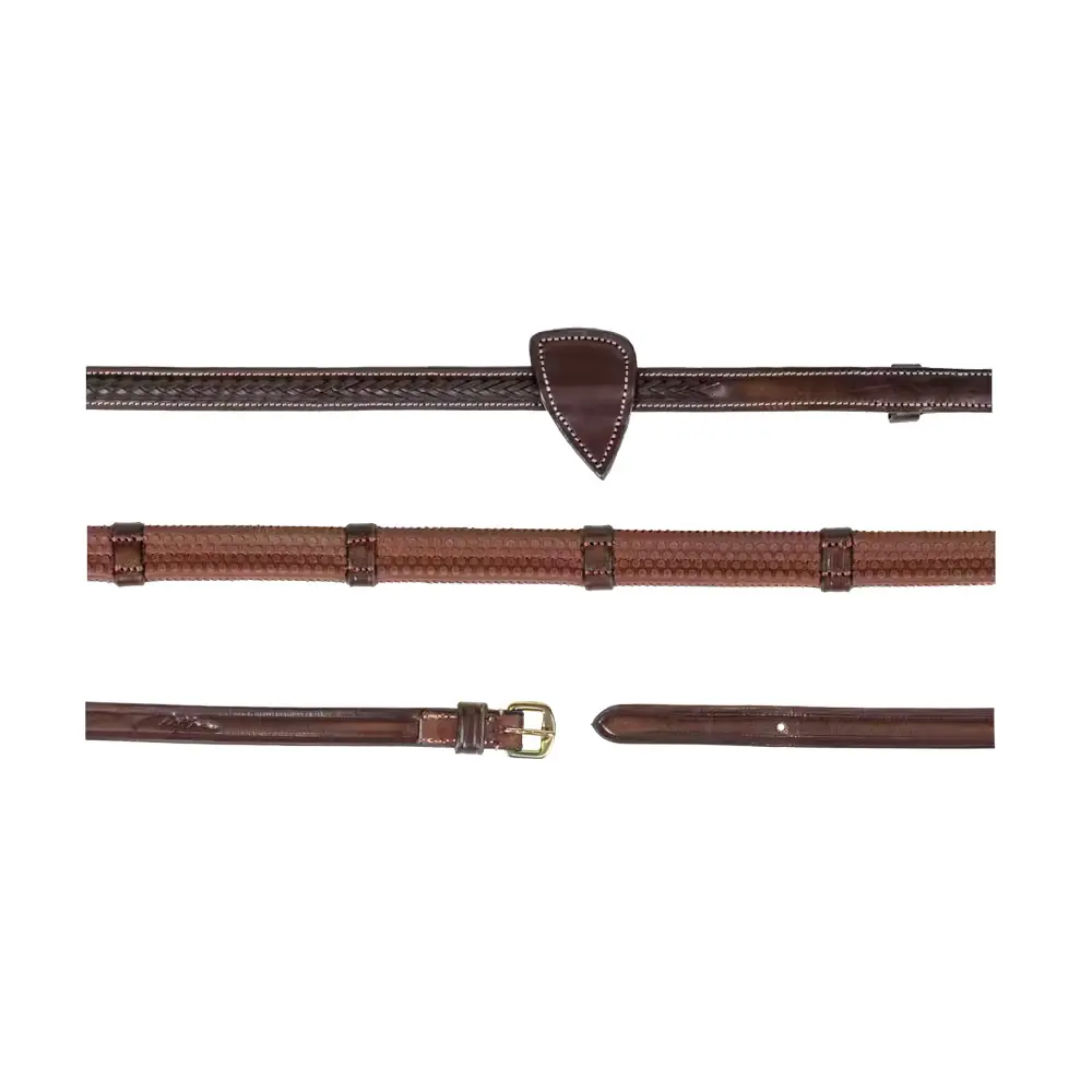 Meilleurs prix pour Rênes pour poney en caoutchouc avec 7 arretoirs et finition tréssée Dy'on