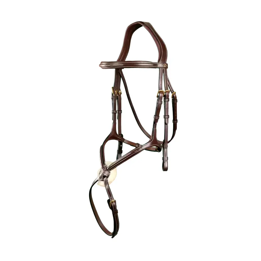 Dyon Marron Anatomical Crossed Noseband Riding Bridle Dy'on