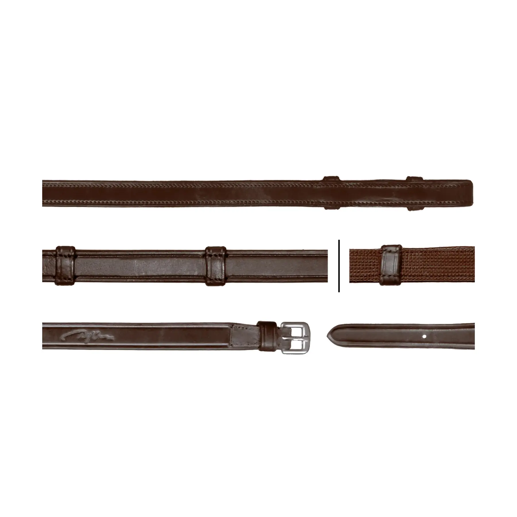 Comparer les prix de Rênes pour cheval en cuir Dy’on Hunter Grip 5/8"