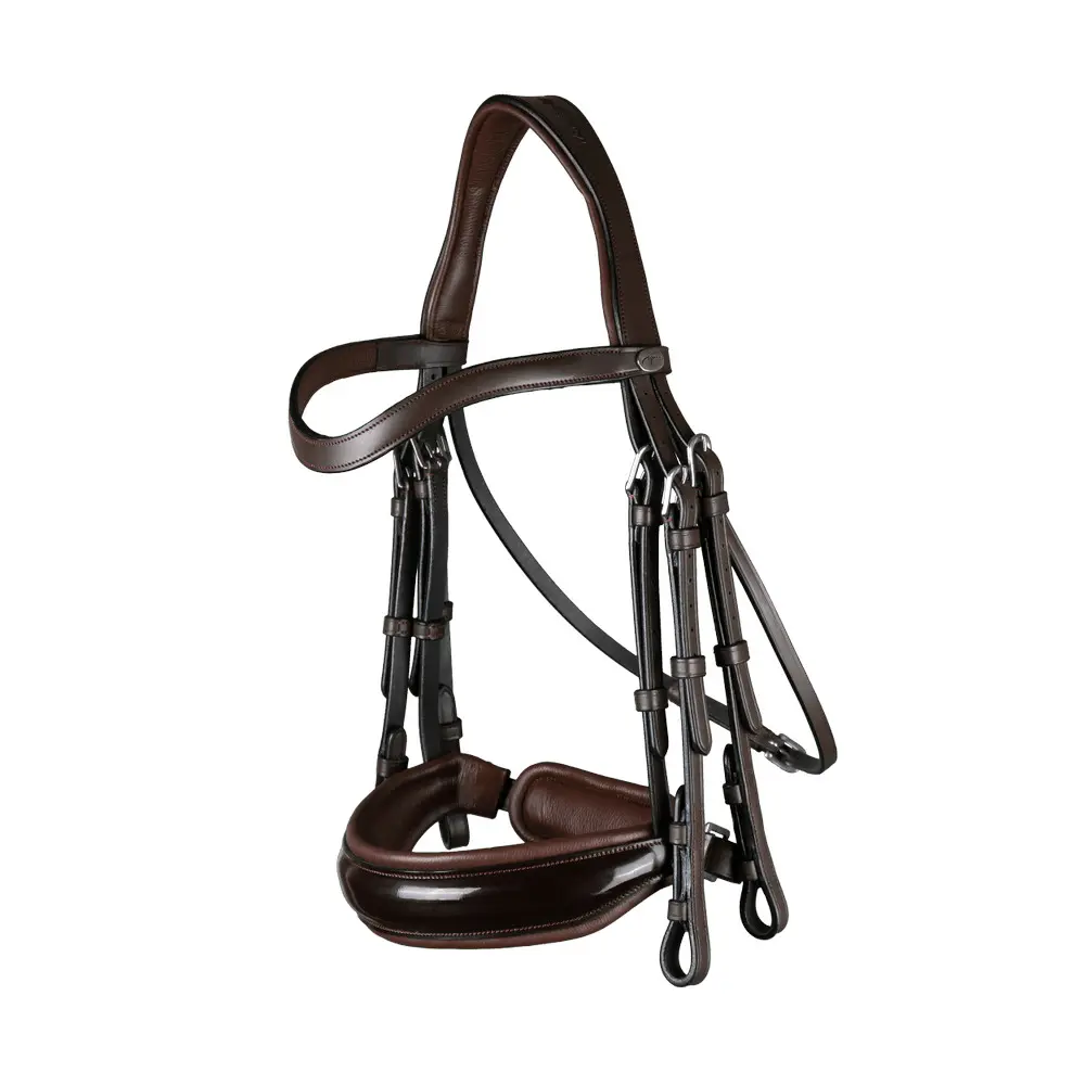 Dyon Marron Varnished Wide Noseband Bridle Dy'on
