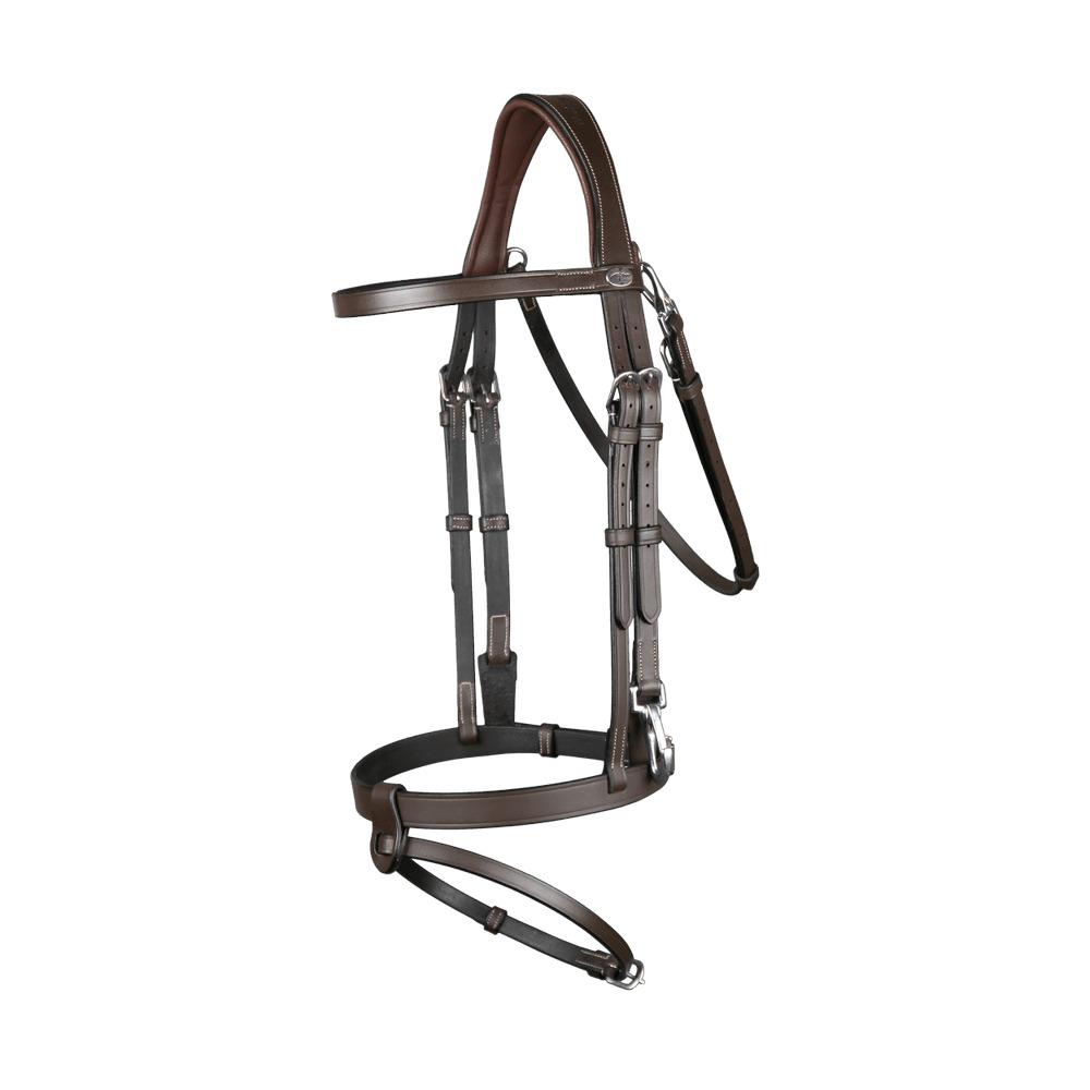 Briglia snaffle in pelle piatta con moschettoni Dy'on