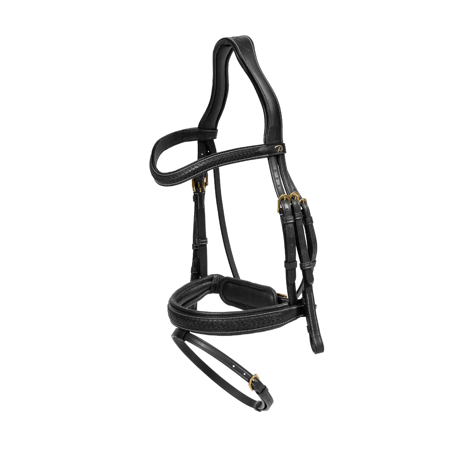 Bridon équitation anatomique muserolle combinée tressé avec Pull Dy’on