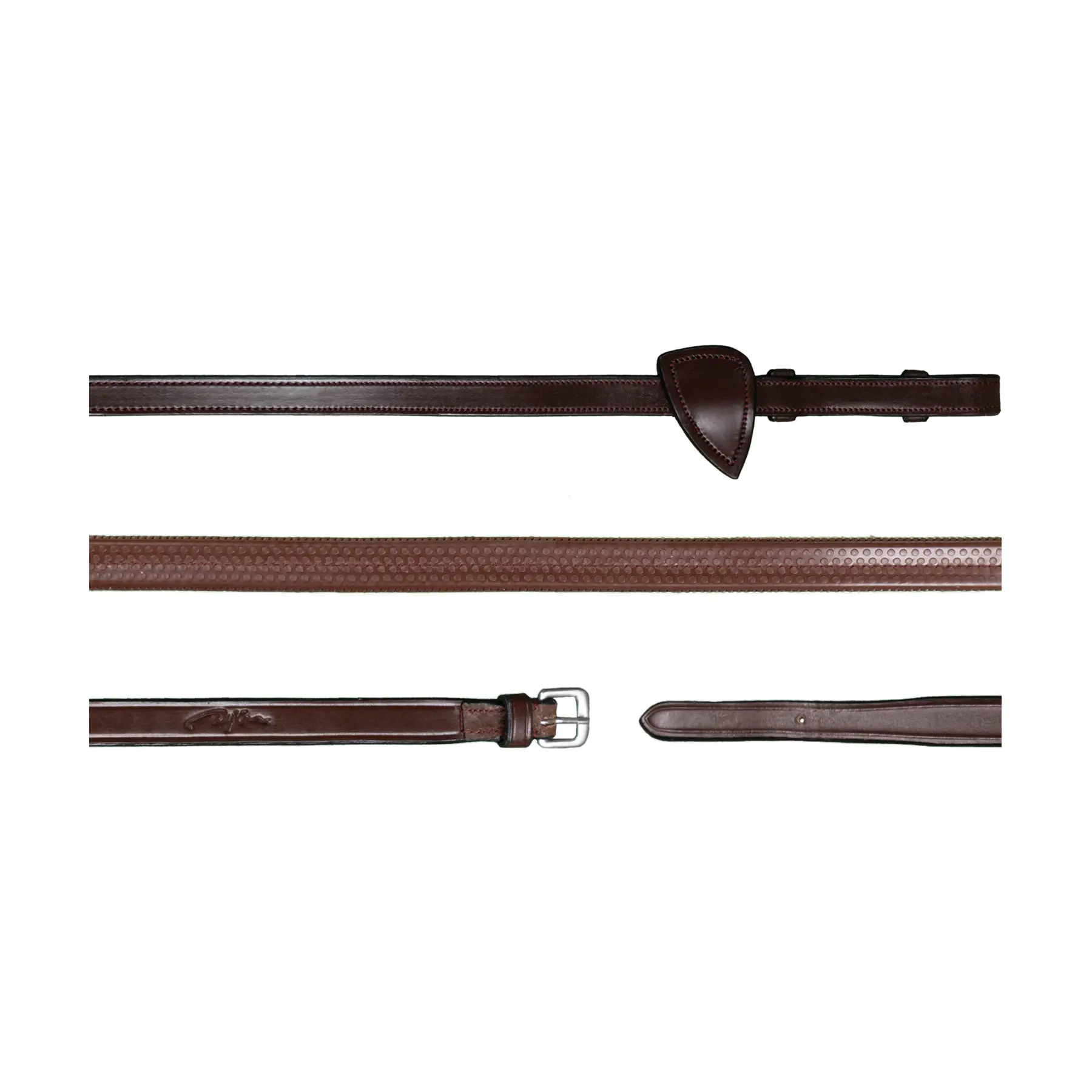 Dyon Marron Rubber Reins 1/2 Dy'on