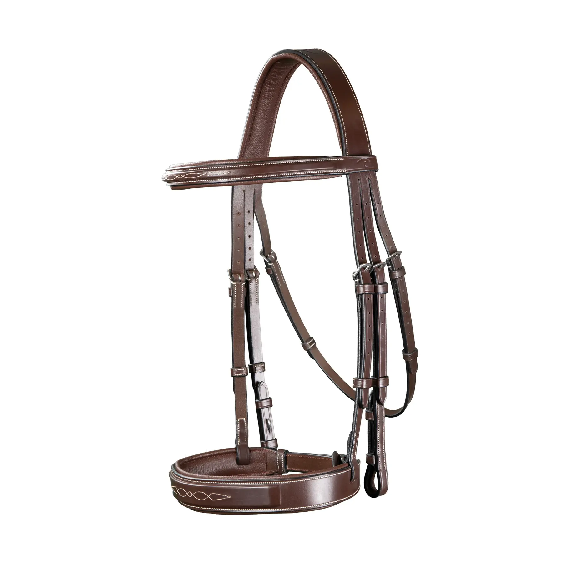 Dyon Marron Anatomical Riding Bridle With Wide Noseband Dy'on Hunter