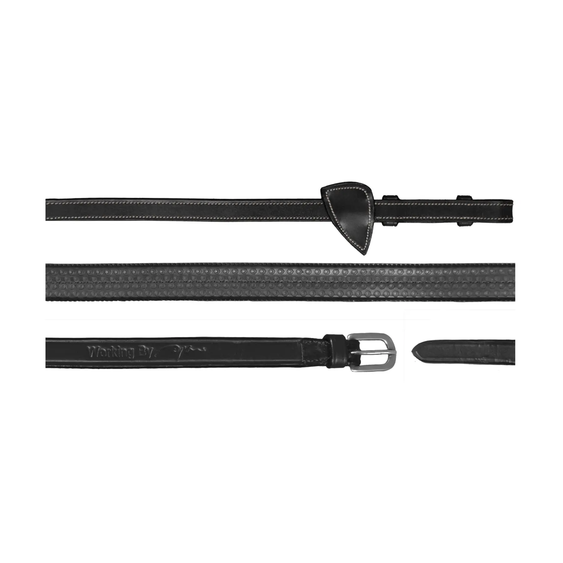 Dyon Noir Rubber Reins 5/8 Dy'on
