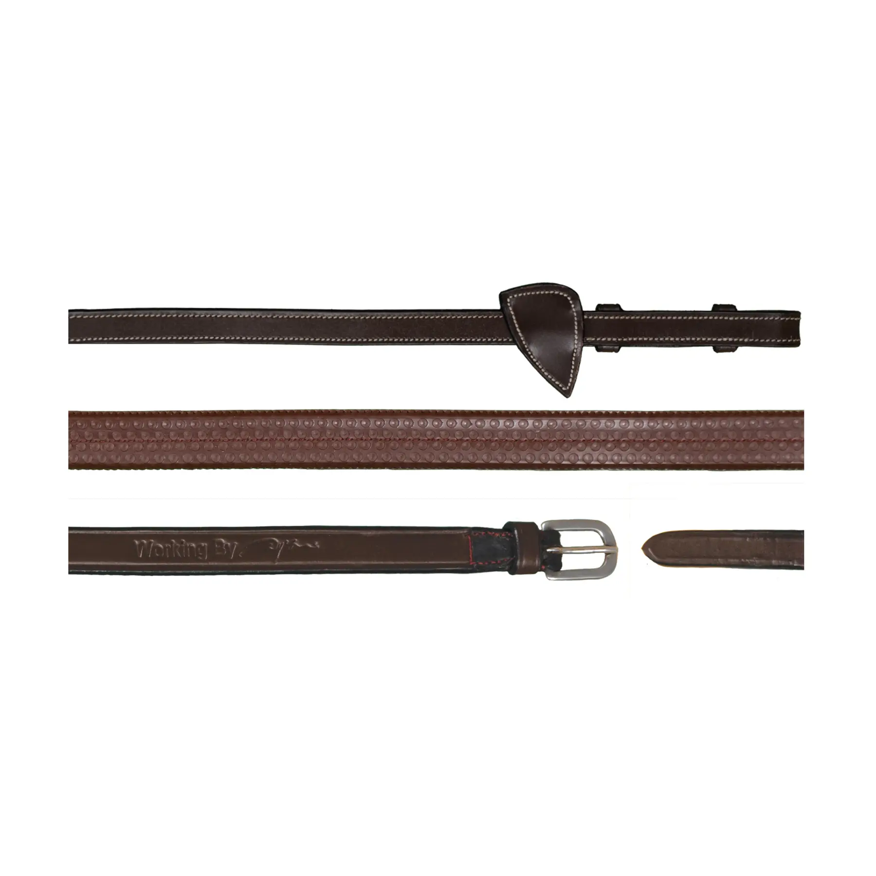 Dyon Marron Rubber Reins 5/8 Dy'on