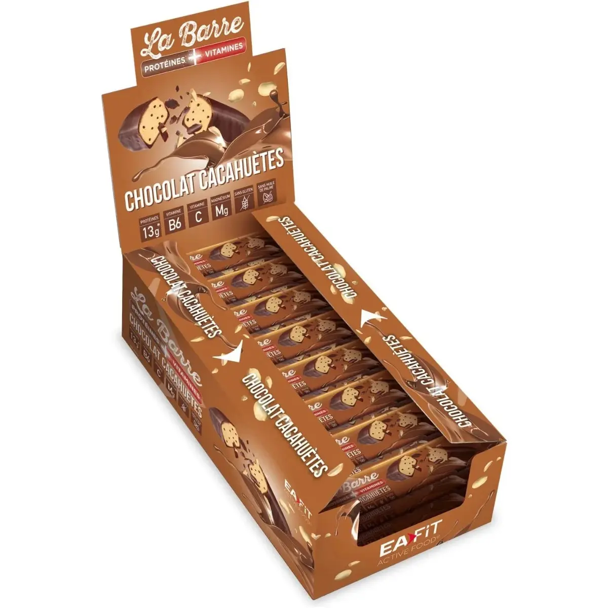 Ea Fit Unisex Marron Protein And Vitamin Nutrition Bars Chocolat Cacahuètes