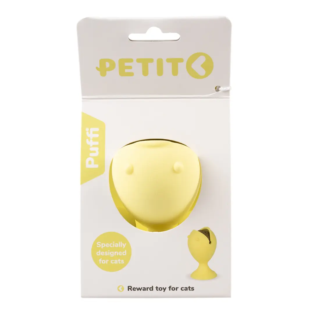 Ebi Jaune Snack Cat Toy With Grass Ball Puffi
