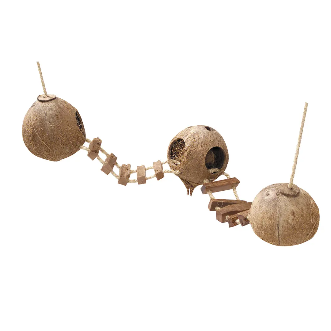EBI Abri pour rongeurs  Coconut avec &eacute;chelle et corde Globehouse