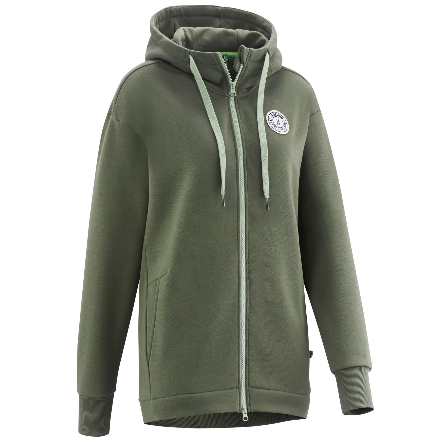 4028545187129 - Damen Kapuzenjacke WO Spotter Zip Hoody II Bio-Baumwollfleece Algengrün Größe L