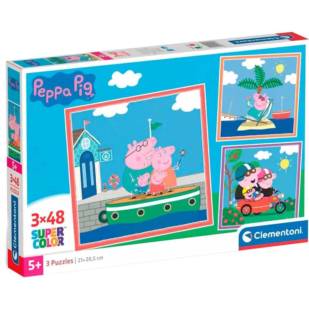 8005125252930 - Jigsaw Puzzle Super Color Square Peppa Pig 3x48pcs Boden