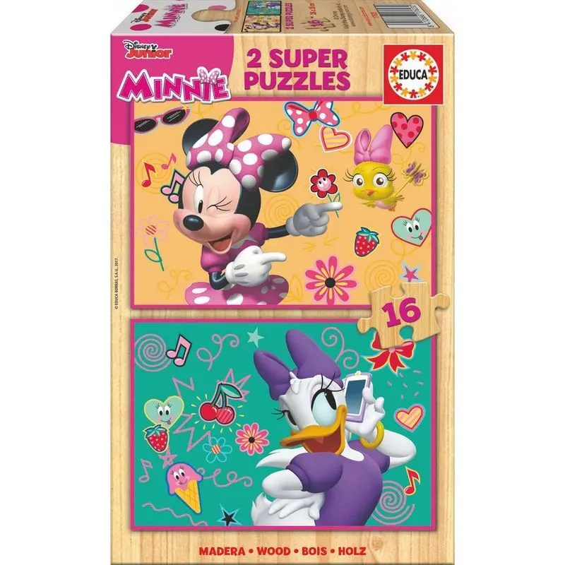 8412668176232 - 16-teiliges Holzpuzzle Disney Minnie and The Happy Helpers wooden (x2)