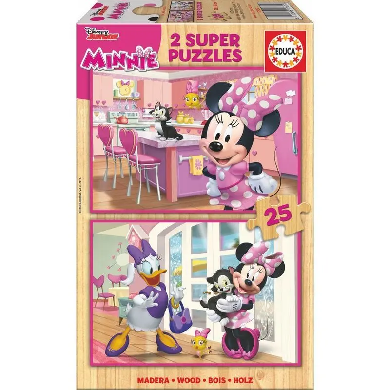 8412668176256 - Puzzle aus 25 Holzstücken Disney Minnie and The Happy Helpers wooden (x2)