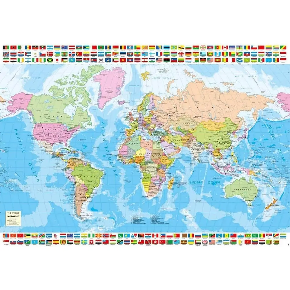 Puzzle mit 1500 Teilen Educa Mapamundi Político