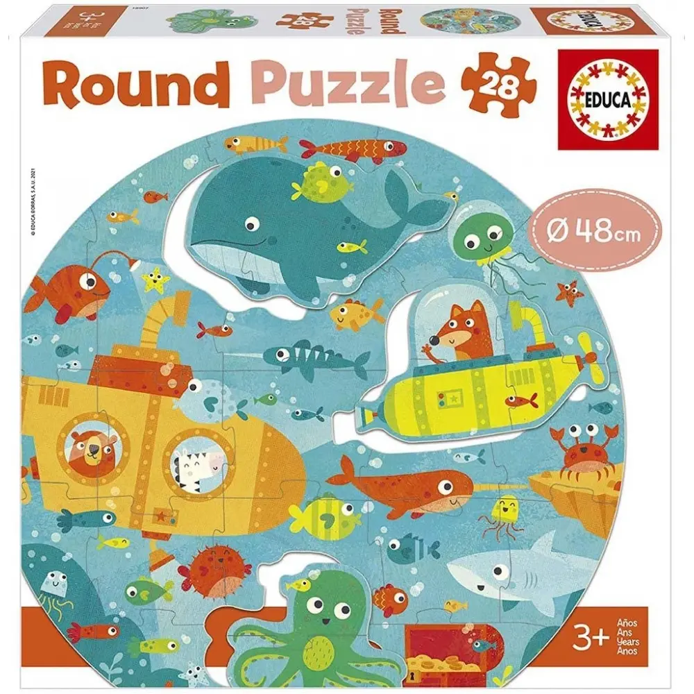 28-teiliges rundes Puzzle unter dem Meer Educa