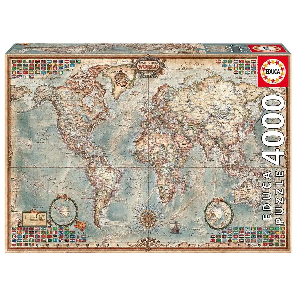 Puzzle mit 4000 Teilen Educa Mapa Mundo