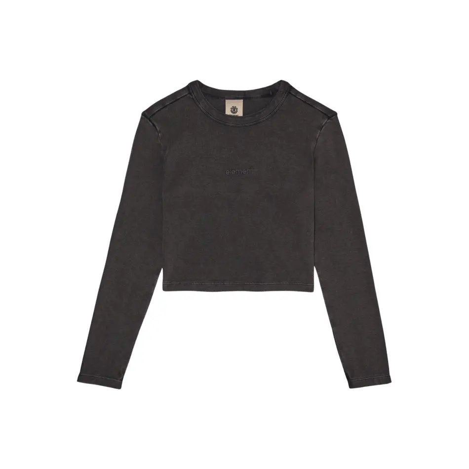 Crop-T-Shirt, Langarm, Damen Element Lowcase