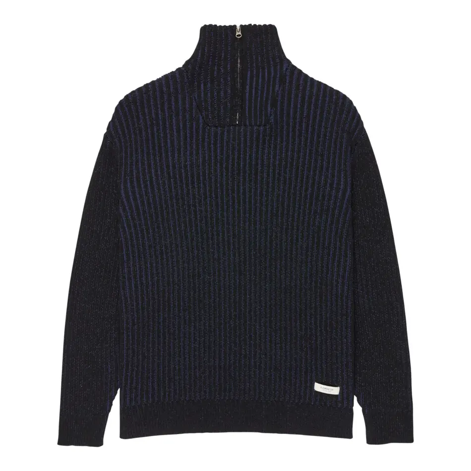Zipped-neck sweater Element 2Tone Rib