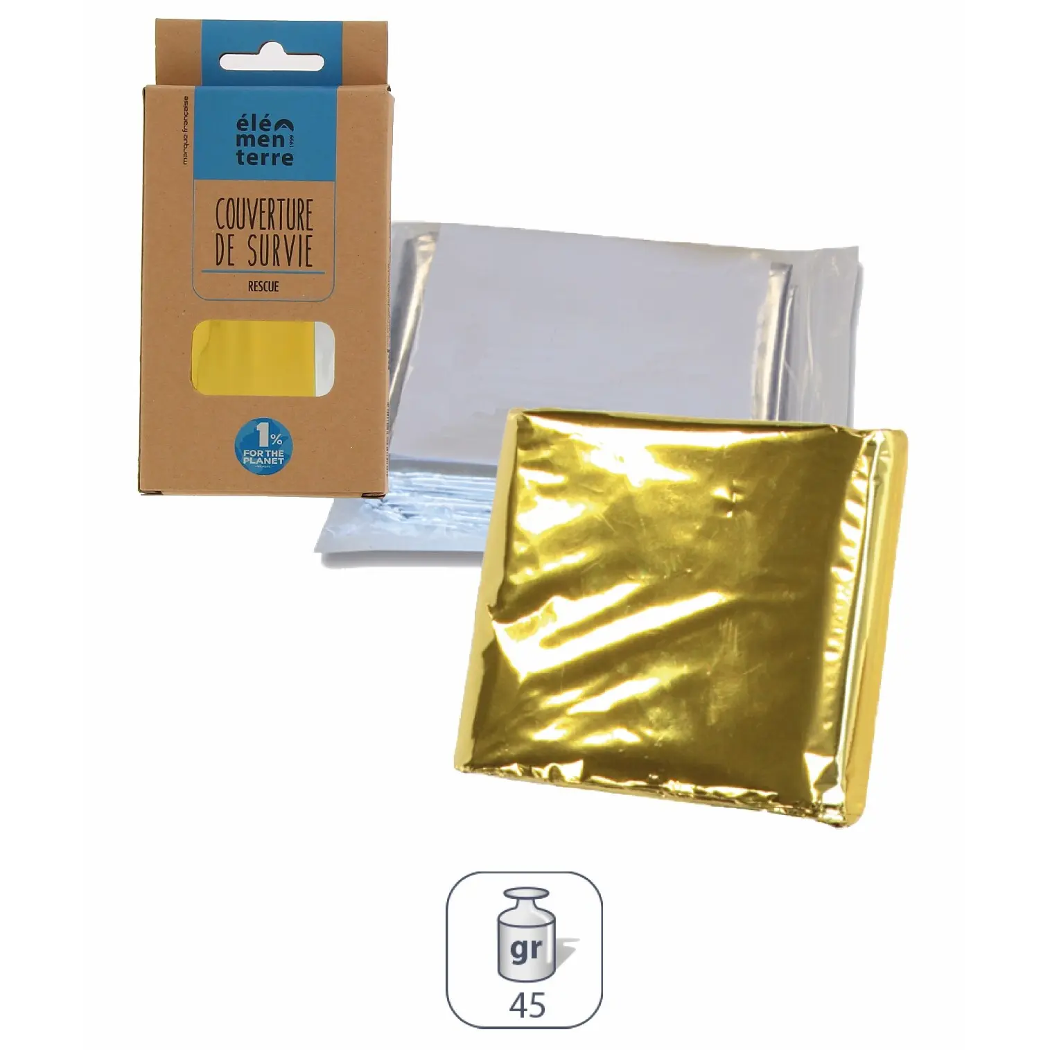 Élémenterre Unisex Argenté Survival Blanket Rescue