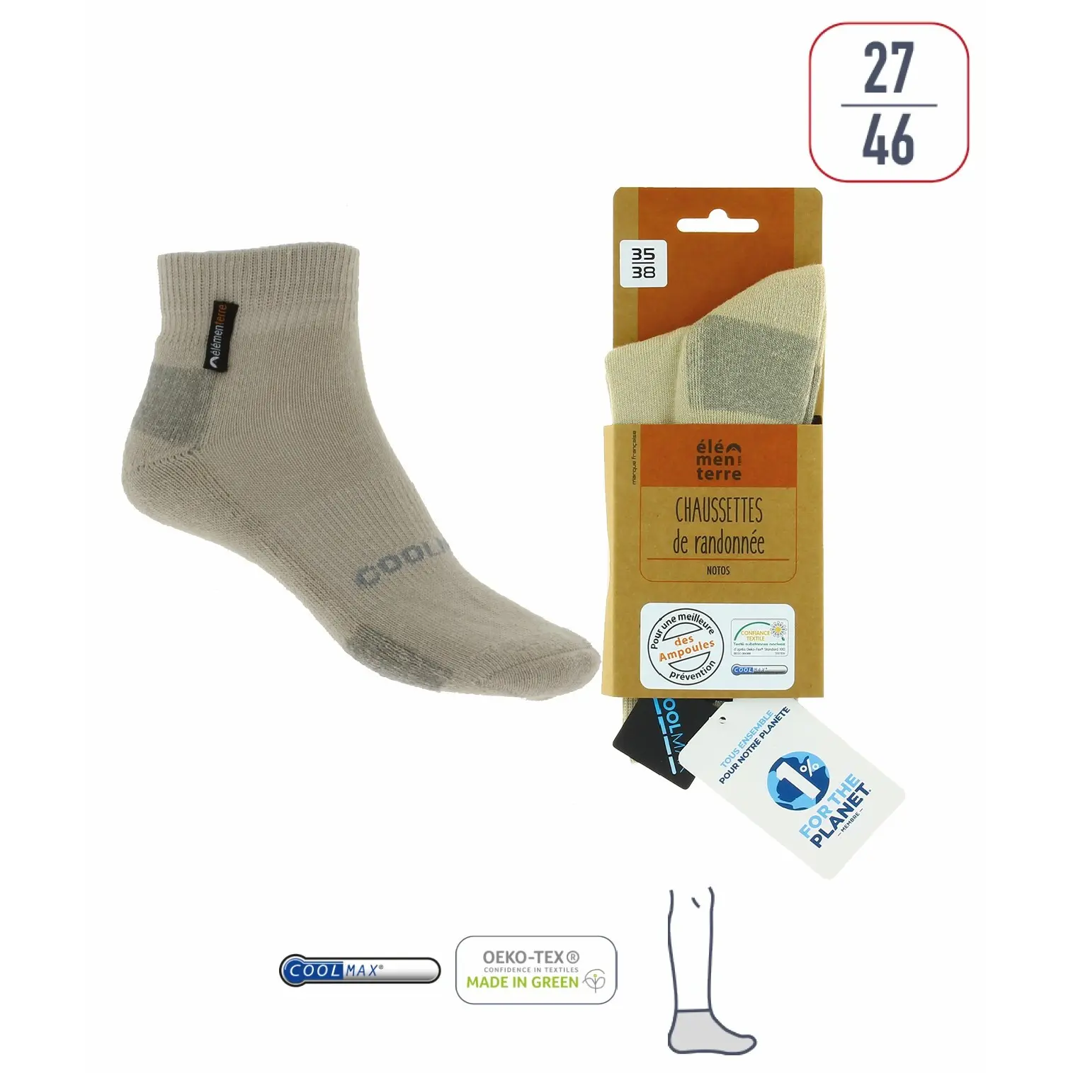 Low hiking socks Élémenterre Notos