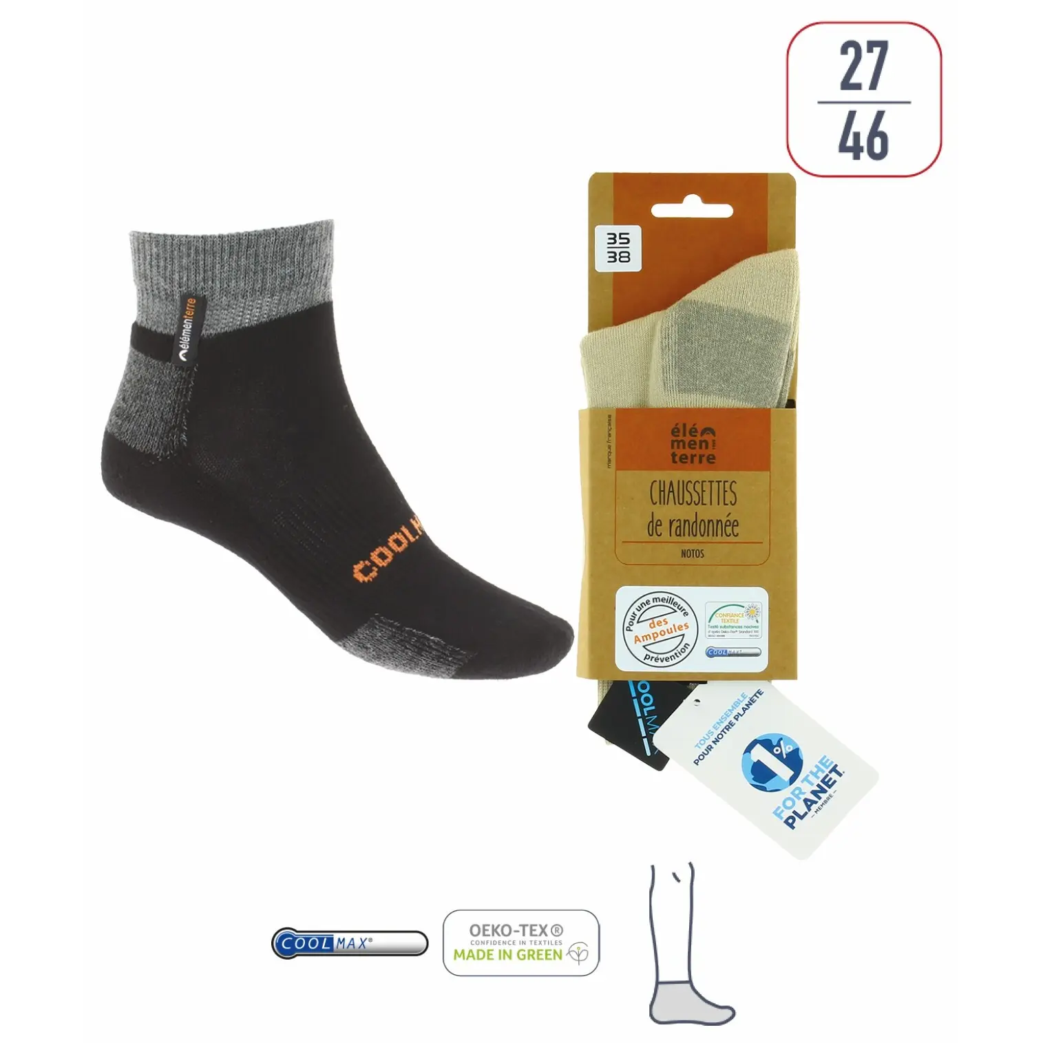 Low hiking socks Élémenterre Notos