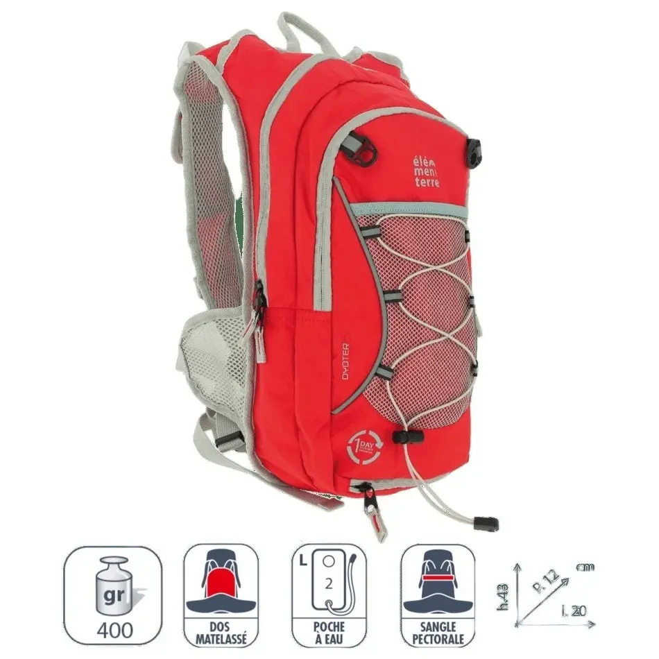 Élémenterre Unisex Orange Elementerre Dyoter 18 L Backpack + Hydration Pouch