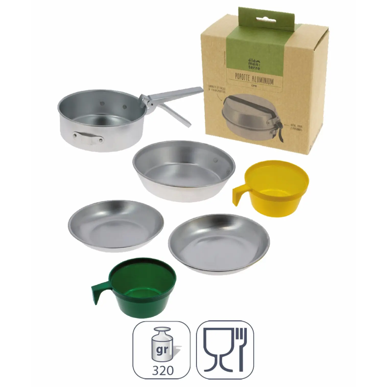 Élémenterre Unisex Argenté Aluminum Popotte Cypyr