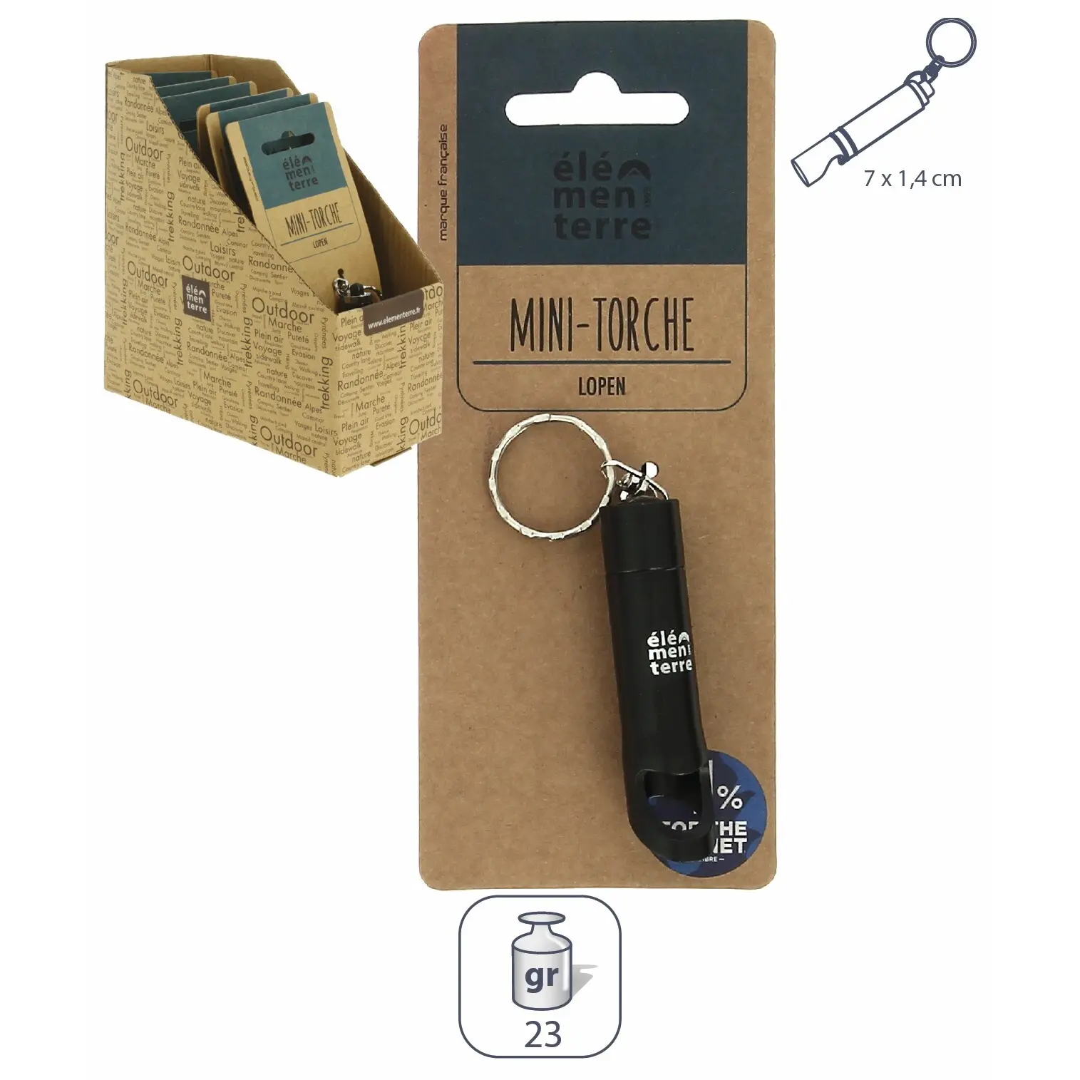 Élémenterre Unisex Noir Mini-Torch Bottle Opener Lopen