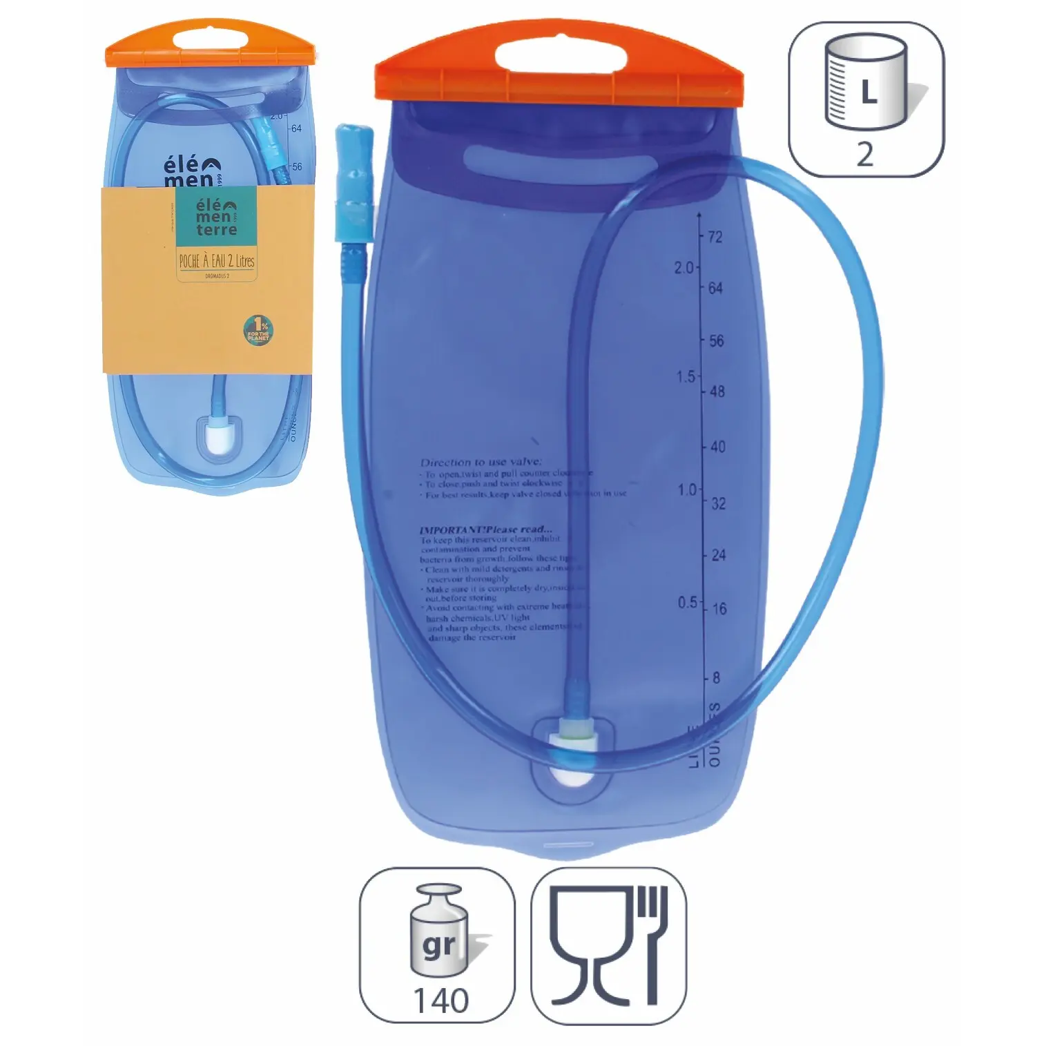 Élémenterre Unisex Bleu Water Pouch Dromadus
