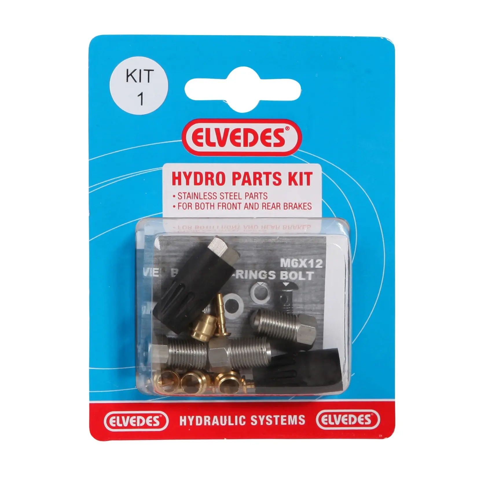 Velo Store - UK Hydraulic adapter kit for front and rear brake stainless steel Elvedes 1 : M8 + M8 | Extra 10% off with Subscription, Postage £16.79 to UK Fedex.
