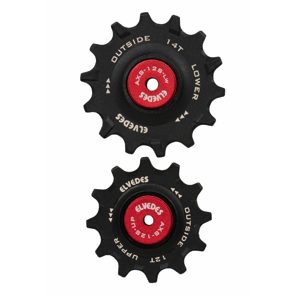 Velo Store - UK Bicycle derailleur pulley set + 1x14 ceramic hybrid bearings Elvedes Sram Red/Force 1x12 | Extra 10% off with Subscription, Postage £16.79 to UK Fedex.