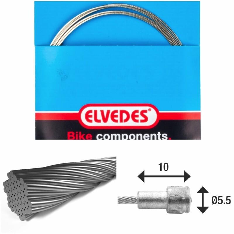 Velo Store - UK Brake cable 7x7 stainless steel wires ø1,5mm with v-nipple ø5,5x10 Elvedes | Extra 10% off with Subscription, Postage £16.79 to UK Fedex.