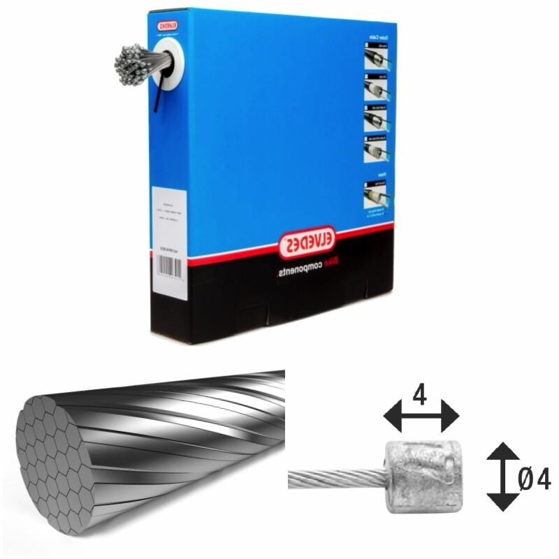 Velo Store - UK Transmission cables 7x7 stainless steel wires Slick Ø1.1mm with N head Ø4 Elvedes (x50) | Extra 10% off with Subscription, Postage £16.79 to UK Fedex.