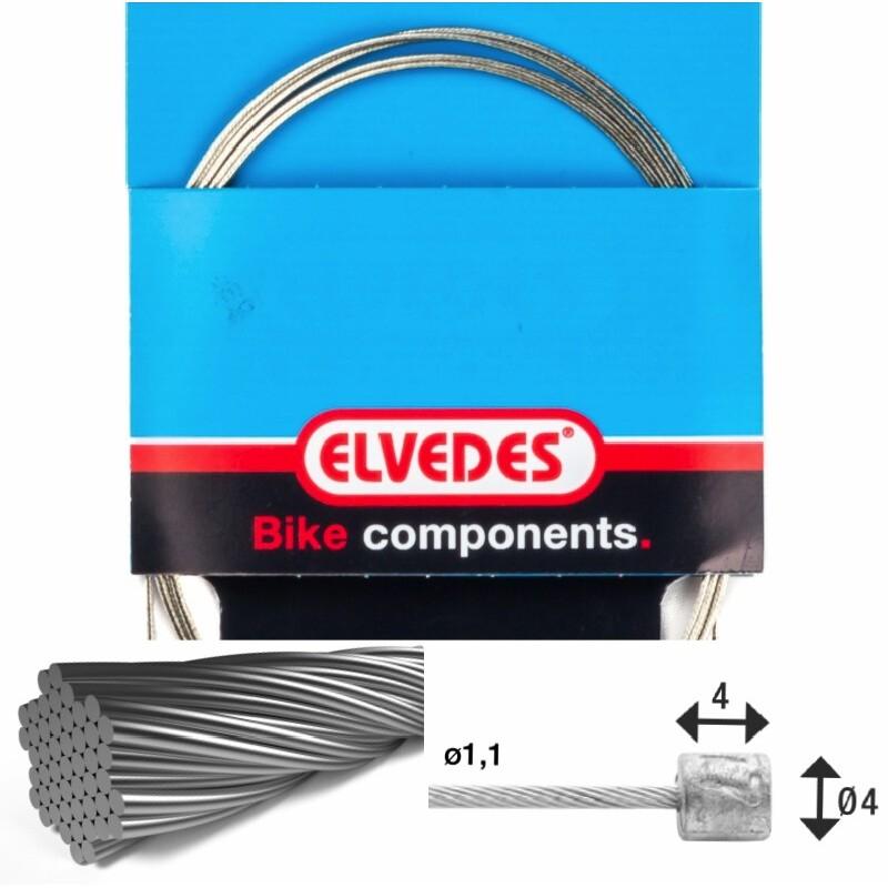Velo Store - UK Transmission cable 7x7 stainless steel wires ø1,1mm with head ø4x4 Elvedes | Extra 10% off with Subscription, Postage £16.79 to UK Fedex.