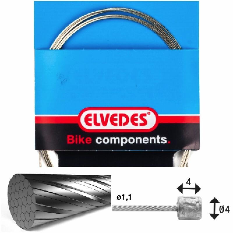Velo Store - UK Transmission cable 7x7 slick stainless steel wires ø1,1mm n head ø4,5x4,5 Elvedes | Extra 10% off with Subscription, Postage £16.79 to UK Fedex.