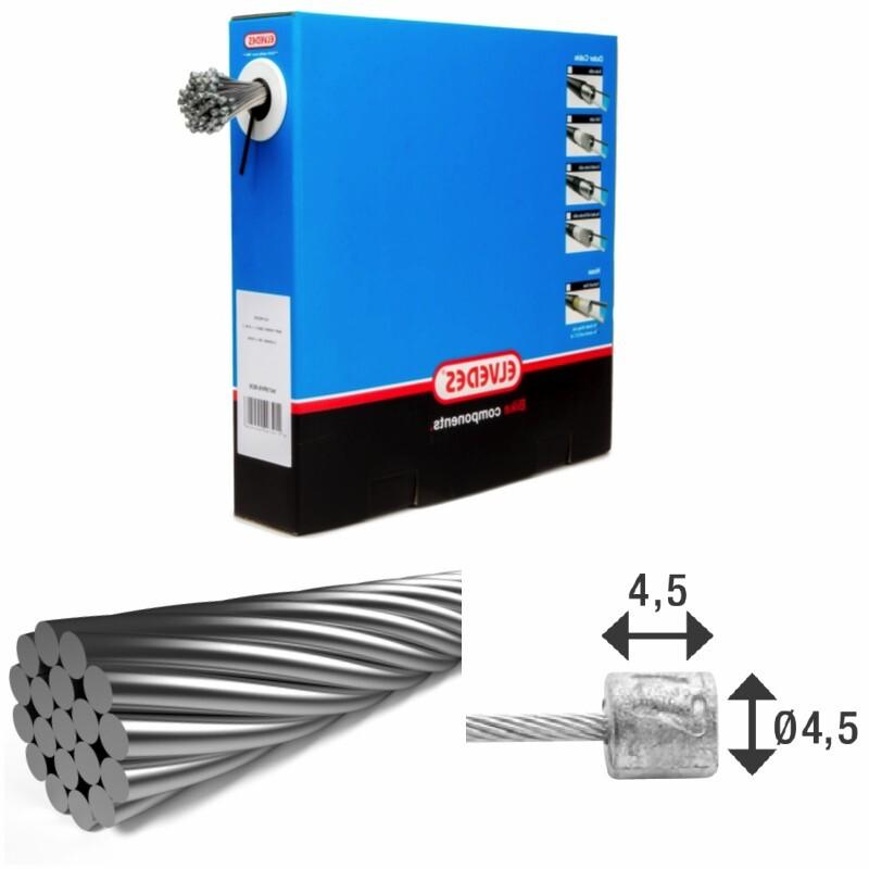 Velo Store - UK Transmission cables 1x19 stainless steel wires Ø1.1mm with N head Ø4.5x4 Elvedes (x100) | Extra 10% off with Subscription, Postage £16.79 to UK Fedex.