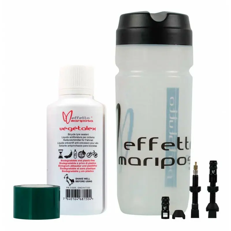 Velo Store - UK Preventive tubeless kit 250ml + rim tape plus l + valves, for 2 wheels Effetto Mariposa végélatex Plus L | Extra 10% off with Subscription, Postage £16.79 to UK Fedex.
