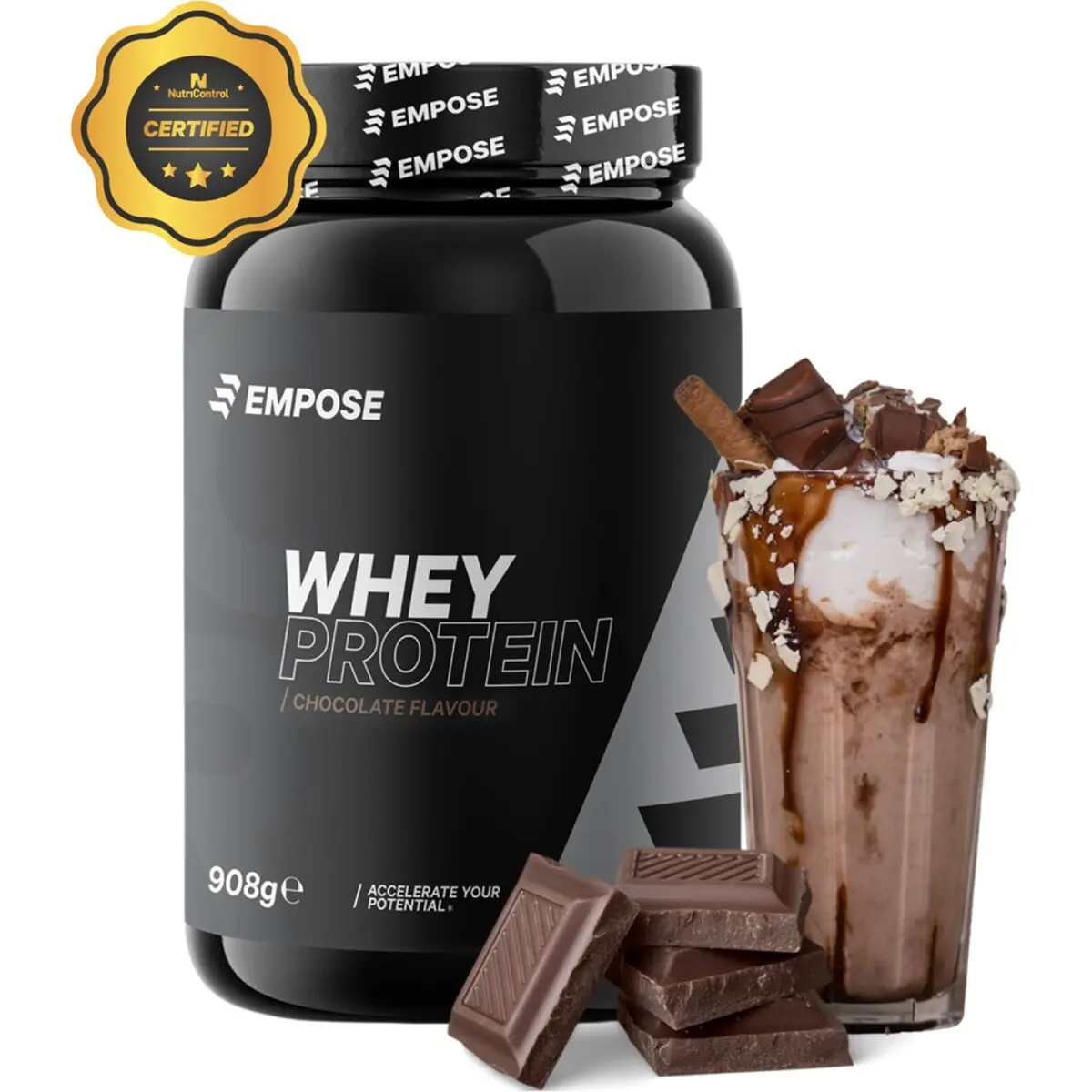 Proteinpulver Empose Whey Protein-Chocolade 908 G