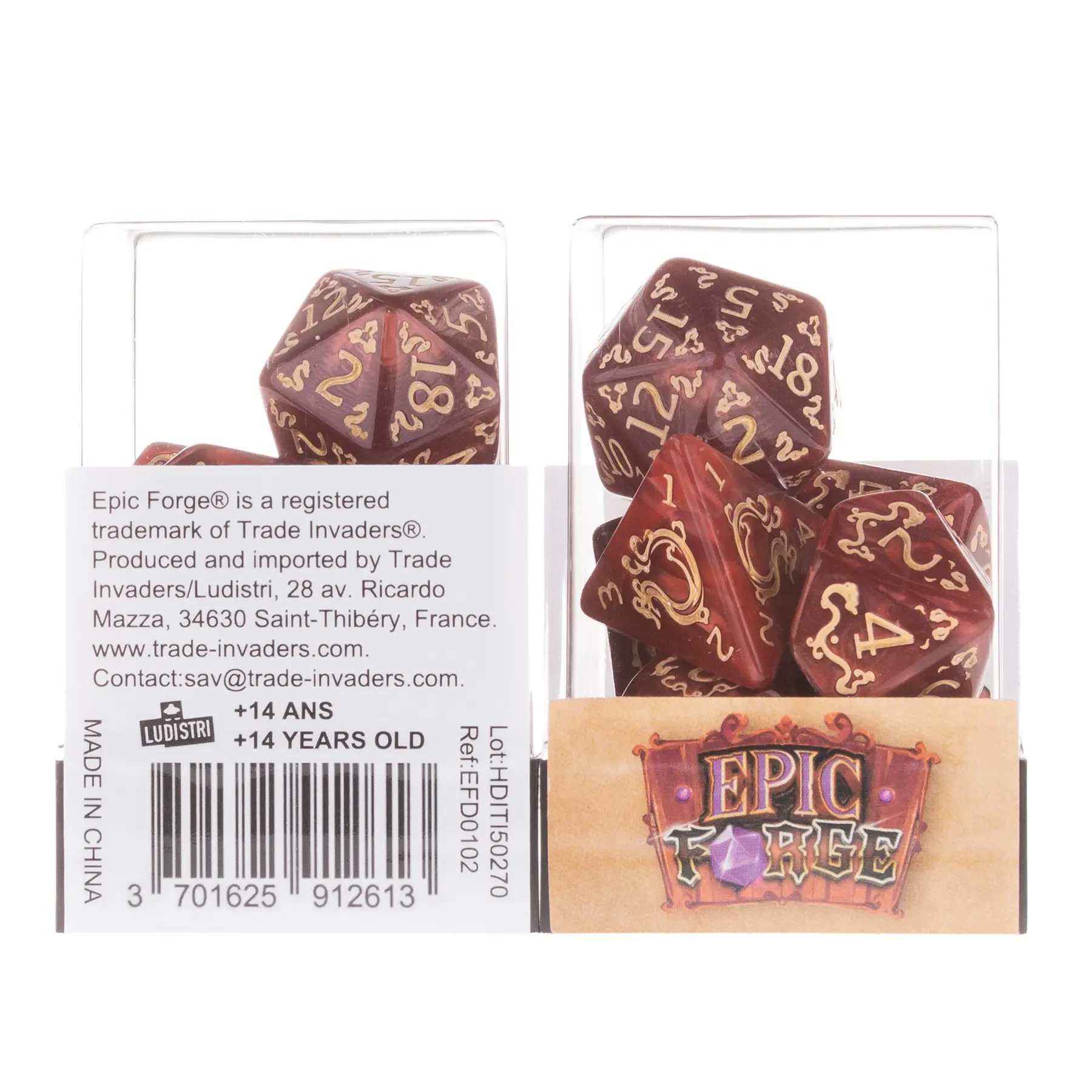 Dé Epic Forge Auspicious Clouds-red (x7)