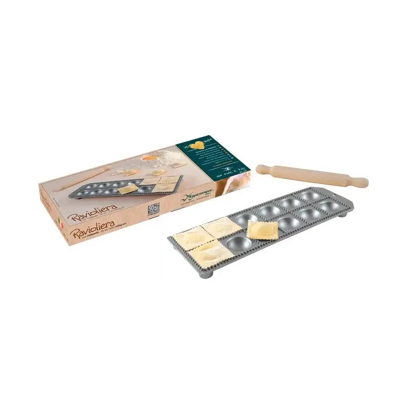 Moule à ravioli 12 empreintes rondes avec rouleau en bois Eppicotispai