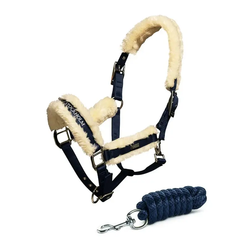Equestrian Stockholm Bleu Halter And Lead Rope Set For Horse