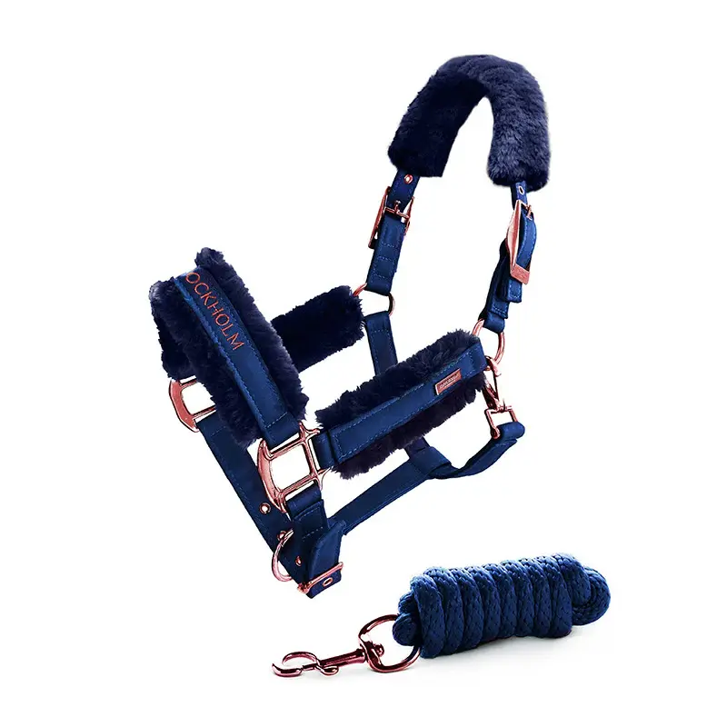 Equestrian Stockholm Bleu Halter And Lead Rope Set For Horse