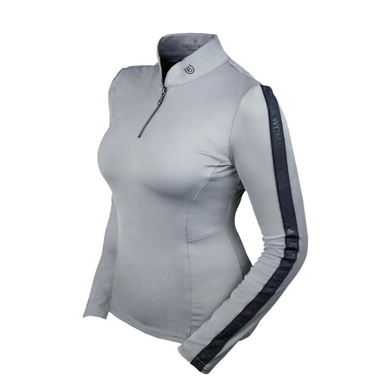 Maglia da equitazione a maniche lunghe con zip 1/4 donna Equestrian Stockholm Power