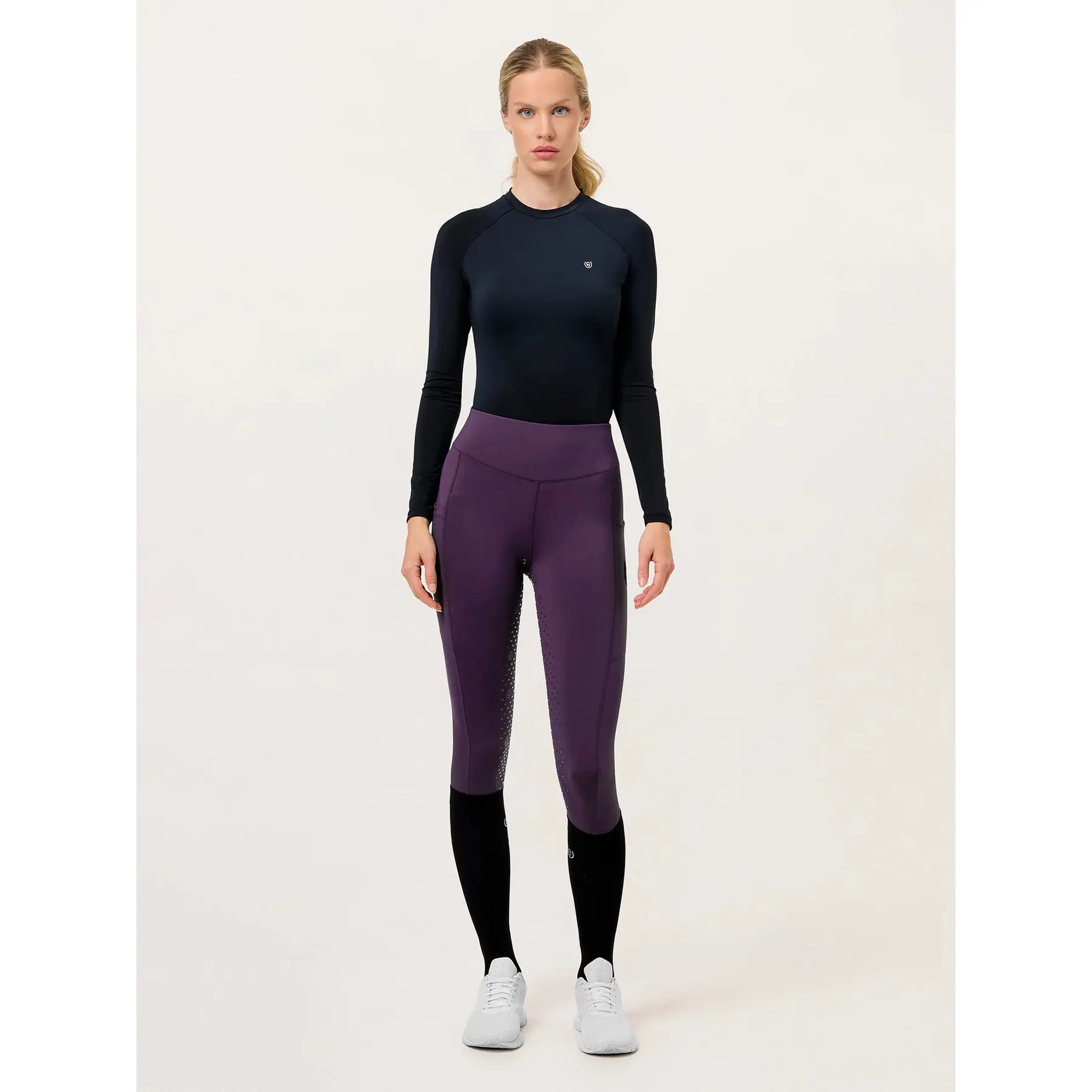 Equestrian Stockholm Women's Violet Full Grip Riding Leggings Dressage Movement