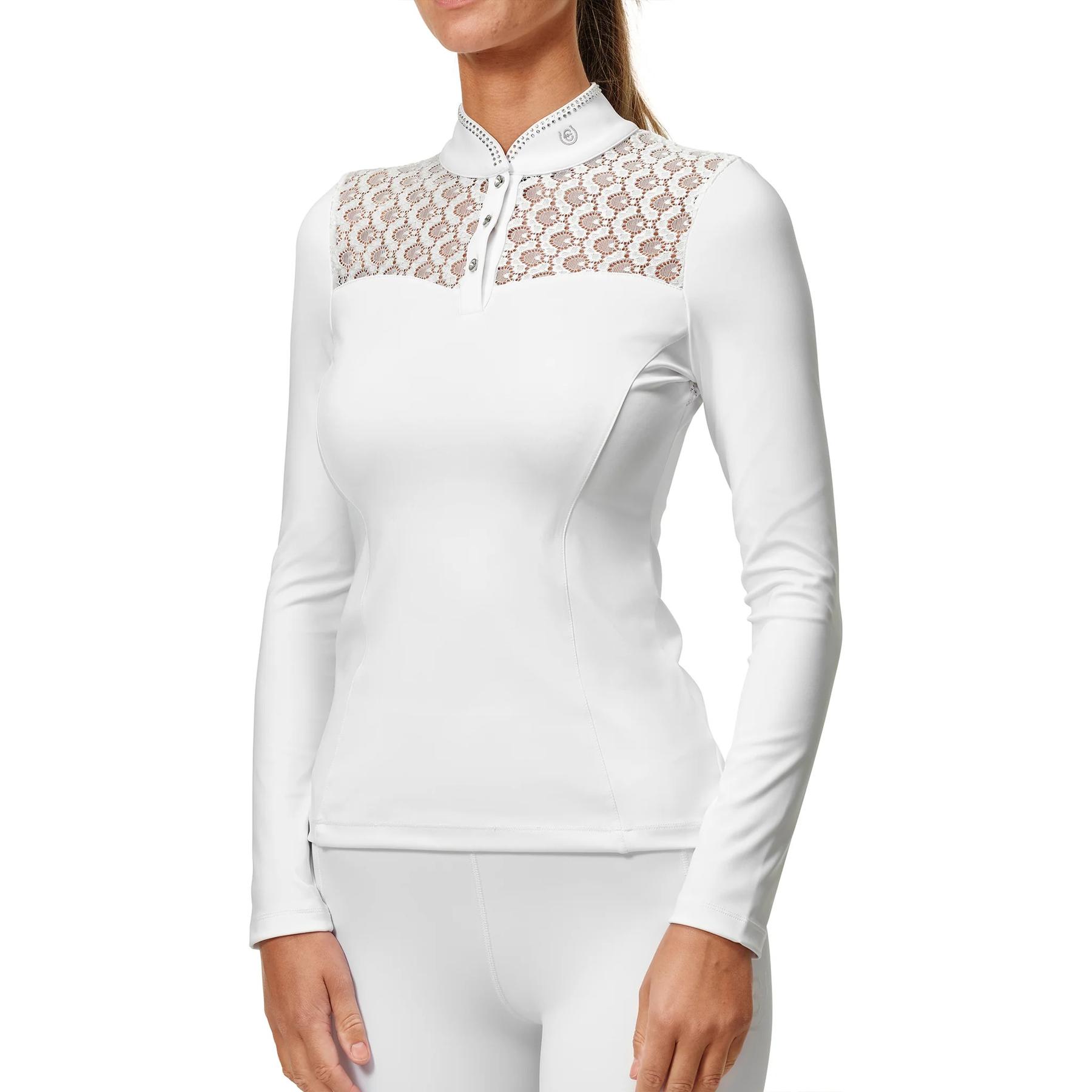 Polo da competizione a maniche lunghe da donna Equestrian Stockholm Crystal Champion