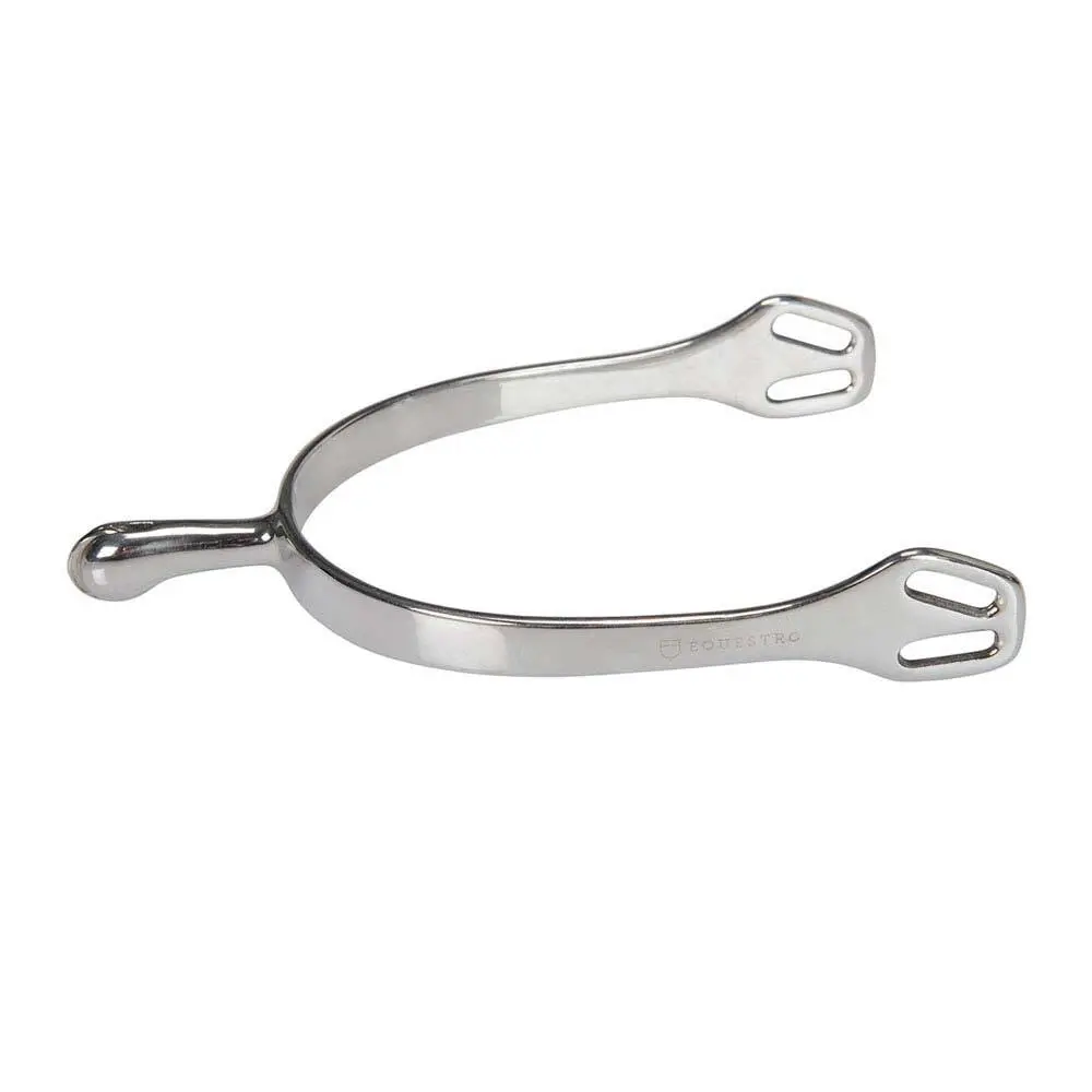 Éperon d'équitation en inox avec coq à roulettes lisse Equestro SR00602